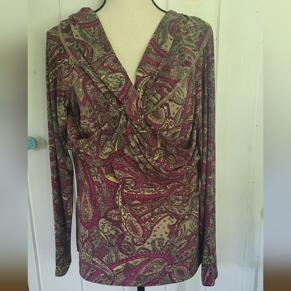 Lauren Ralph Lauren Paisley Off-The Shoulder Blouse - Picture 10 of 13